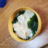 大根の天ぷらとわかめのスープ